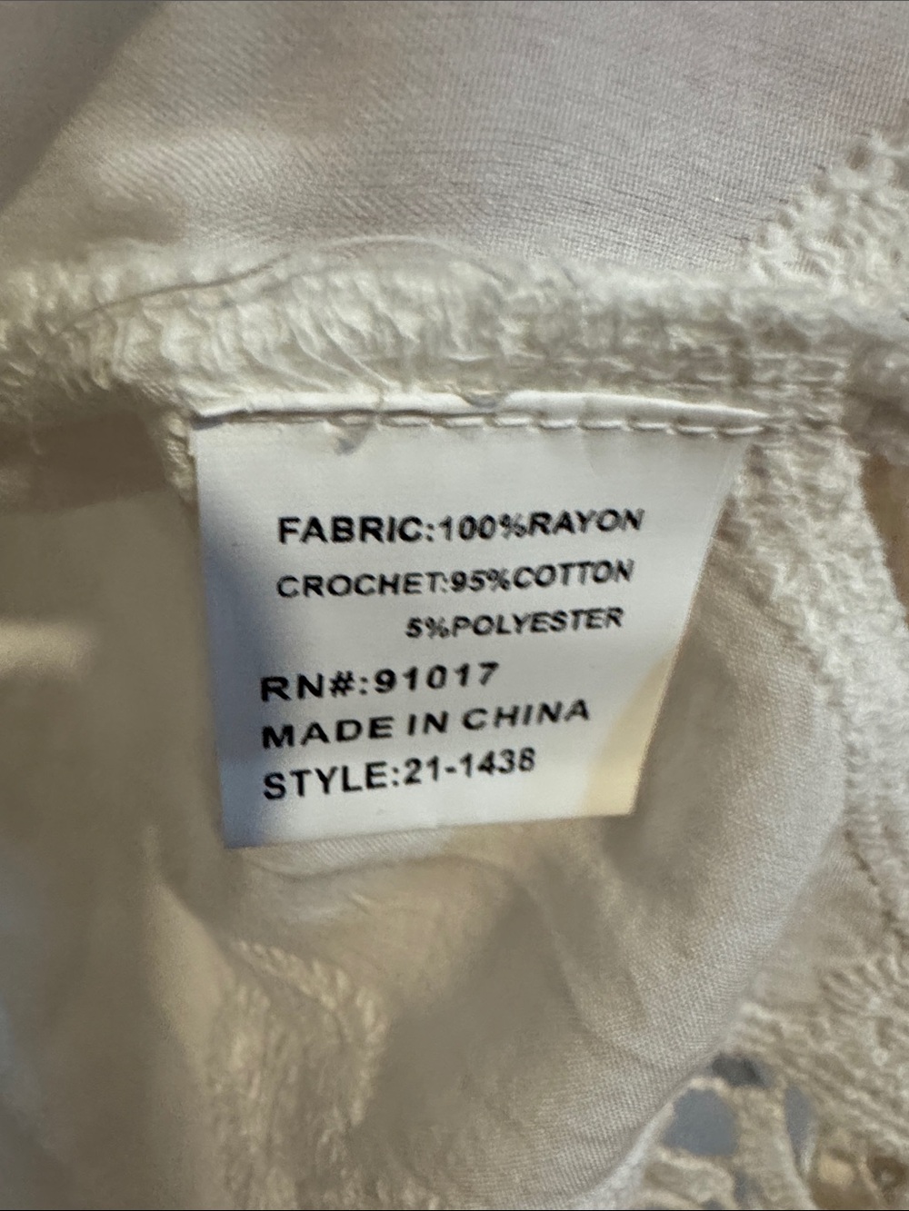 Solitaire White Crochet kimono cardigan Top - Picture 3 of 5